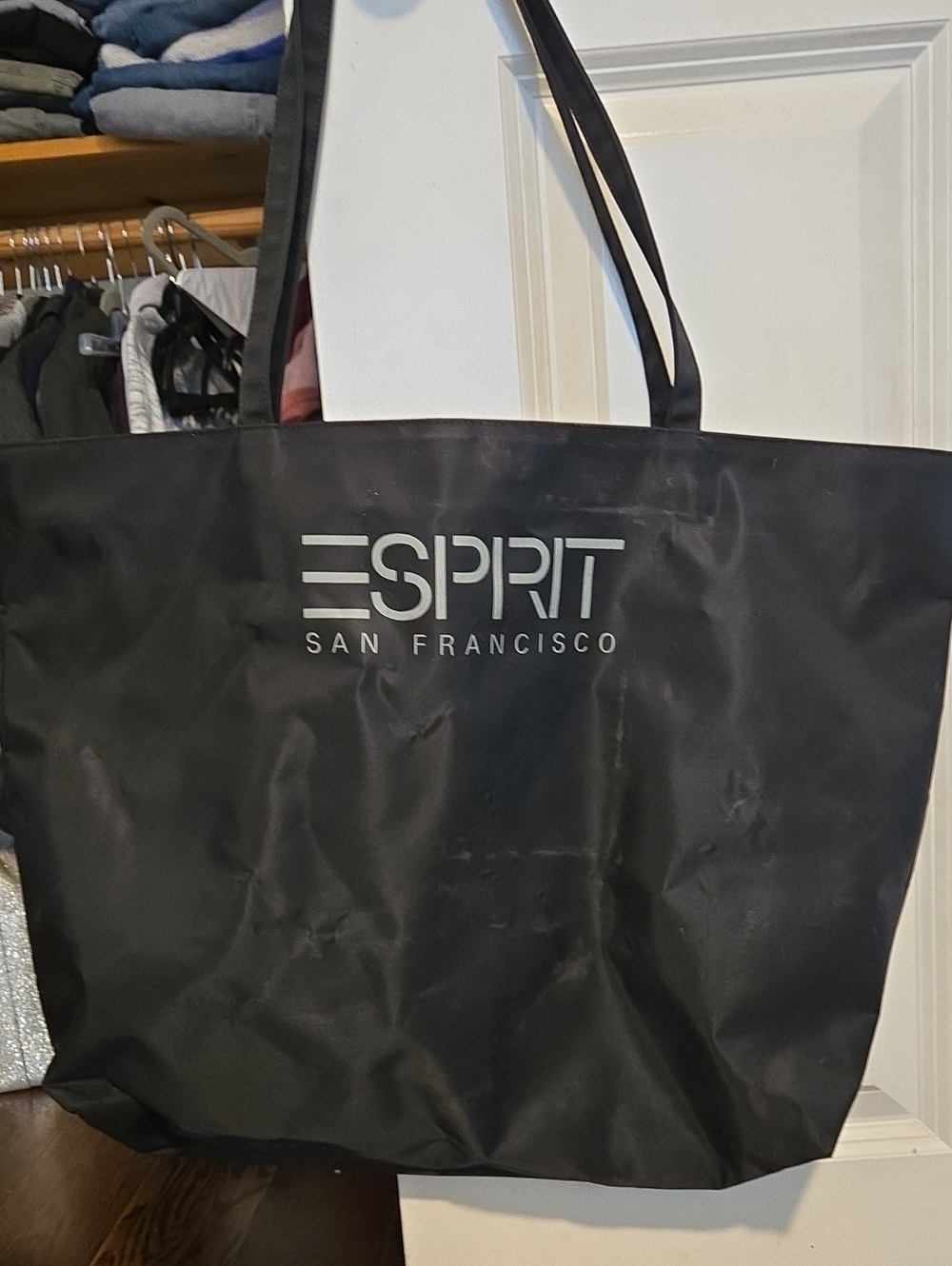 Esprit Black Tote with White Logo